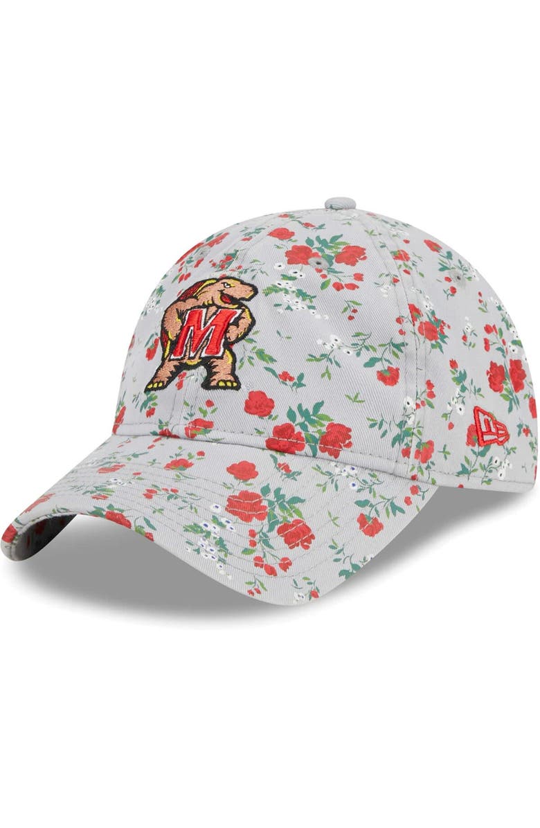 New Era Women's New Era Gray Maryland Terrapins Bouquet 9TWENTY Adjustable Hat, Main, color, 