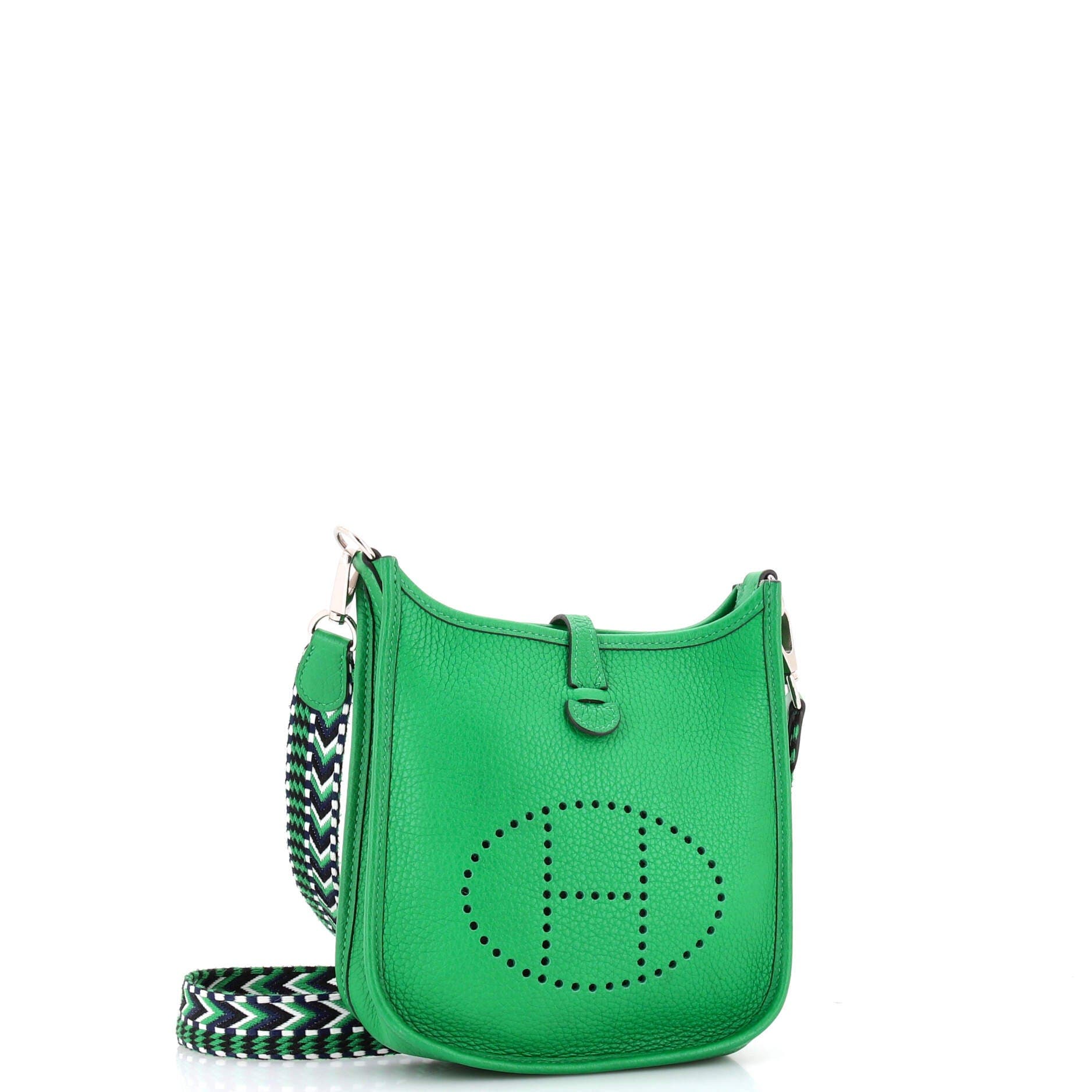 Pre-Owned Hermes Evelyne Bag Gen III Clemence TPM, Alternate, color, Green