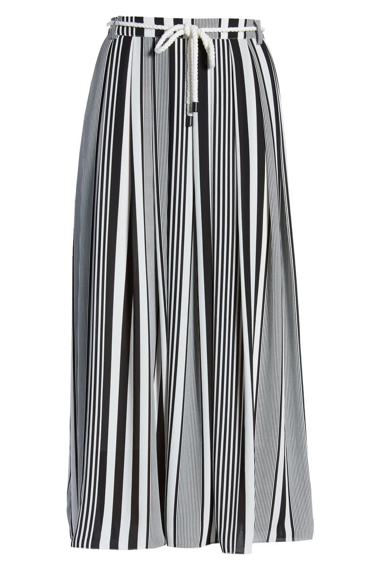 Variegated Stripe Rope Midi Skirt, Alternate, color, RICH BLACK