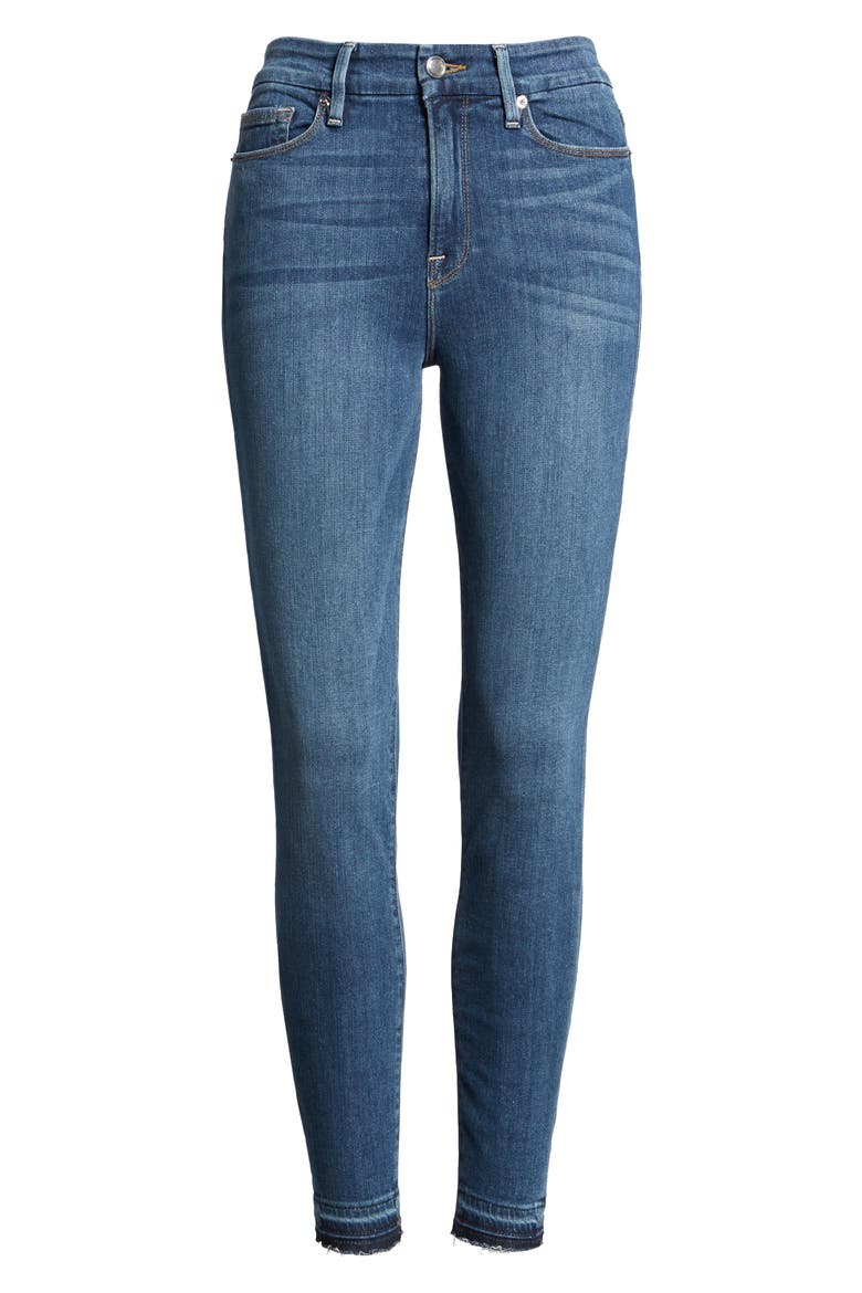 Good Legs High Rise Crop Released Hem Skinny Jeans, Main, color, BLUE 009