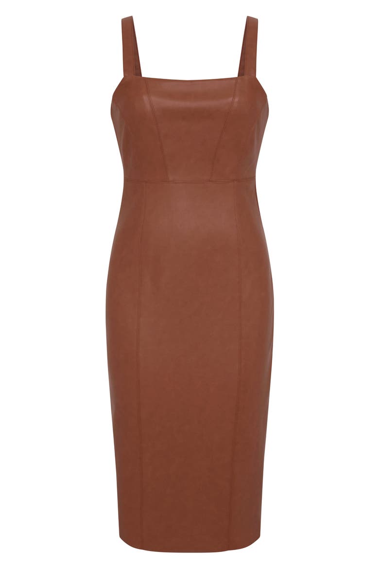 Faux-Ever Leather™ Sheath Dress, Alternate, color, PAPRIKA