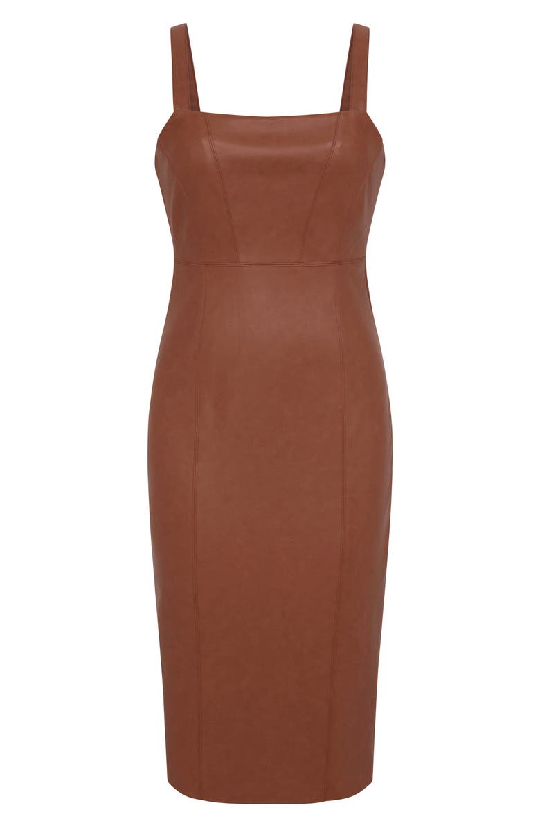 Avec Les Filles Faux-Ever Leather<sup>™</sup> Sheath Dress, Alternate, color,