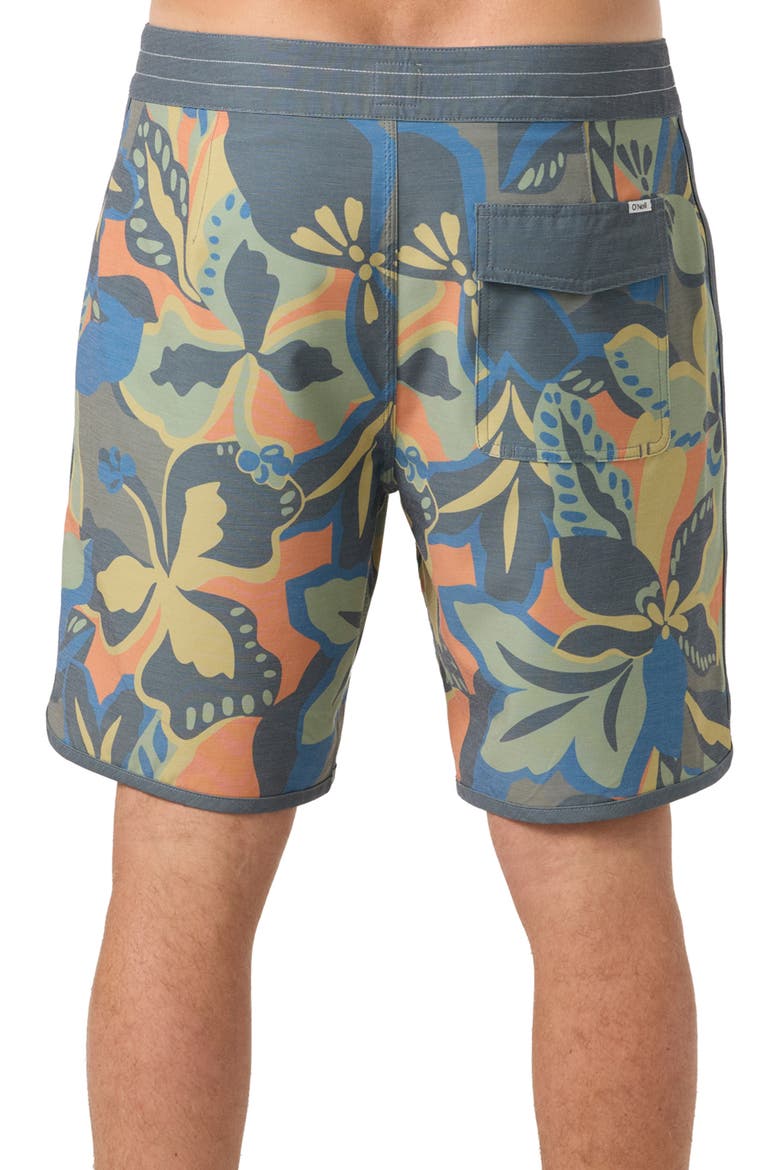 OG Print Scallop Board Shorts, Alternate, color, DARK SHADOW
