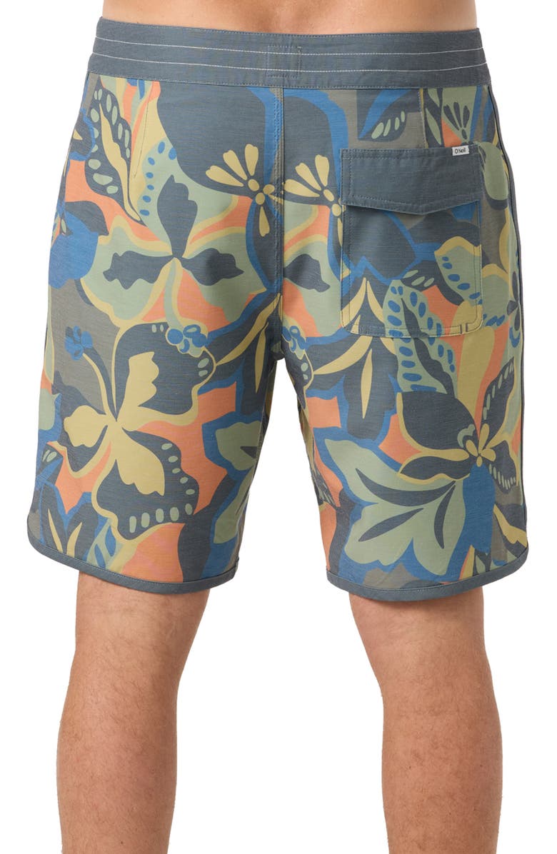 O'Neill OG Print Scallop Board Shorts, Alternate, color, Dark Shadow