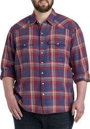Lucky Brand Indigo Plaid Western Sport Shirt