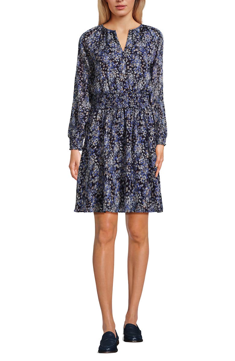 Lands' End Chiffon Clip Dot Dress, Alternate, color, 