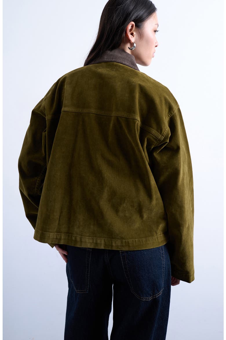 Corduroy Collar Jacket, Alternate, color, KHAKI