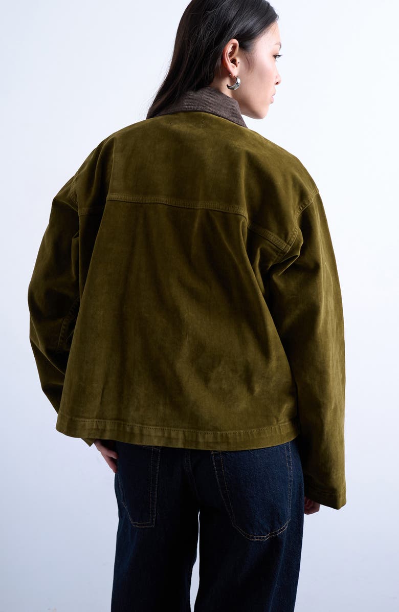 Topshop Corduroy Collar Jacket, Alternate, color,