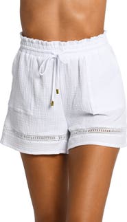 La Blanca Beach Cotton Cover-Up Shorts