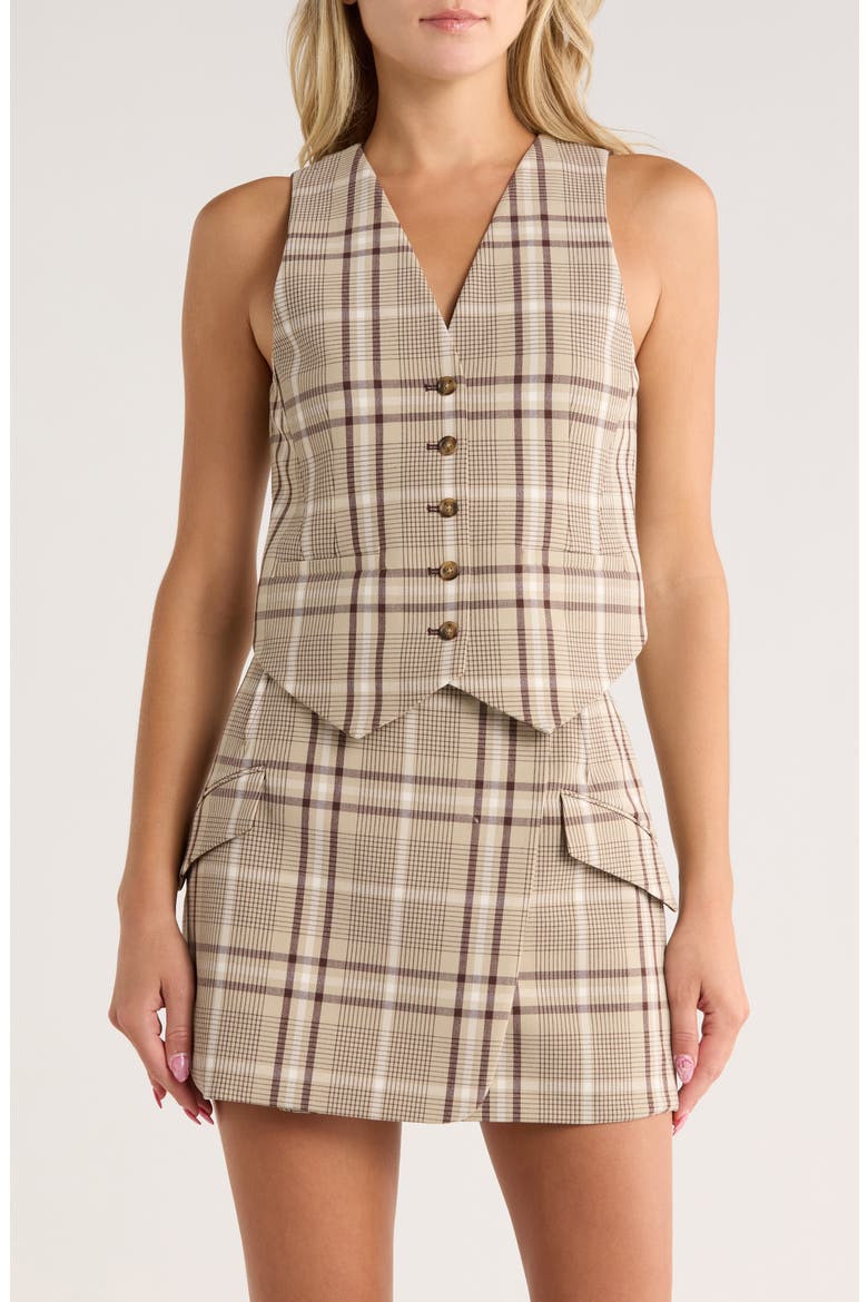 Poppy Plaid Vest, Main, color, SAND PLAID