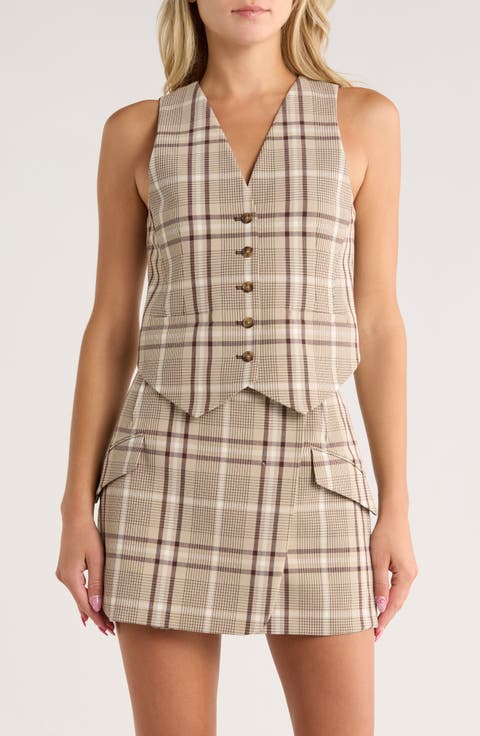 Poppy Plaid Vest