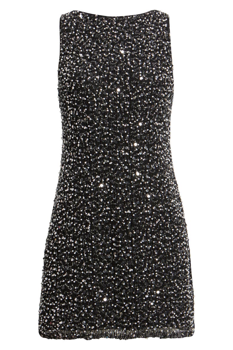 Kit Sequin Cocktail Minidress, Alternate, color, BLACK MULTI