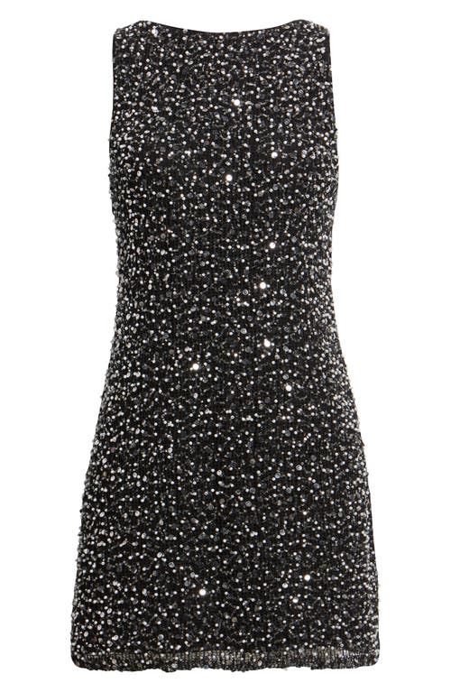 Saylor Kit Sequin Cocktail Minidress In Black