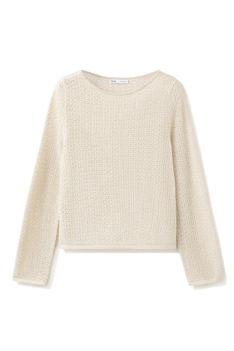 Open Knit Crewneck Sweater, Alternate, color, GOLD