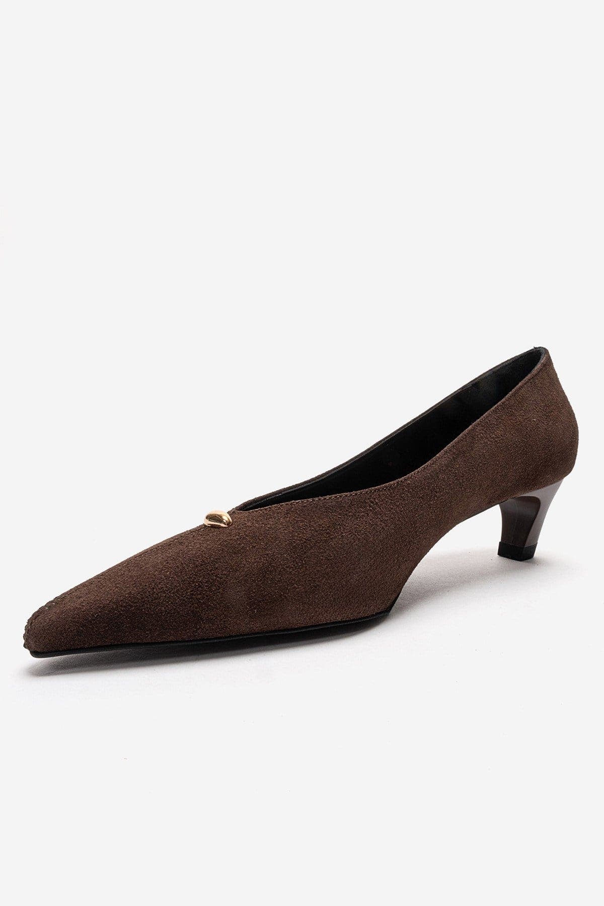 Versay Pointed Toe Kitten Heel Pump, Alternate, color, Brown Suede