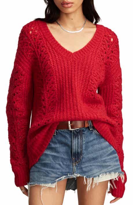 Lucky Brand Pointelle V-Neck Sweater