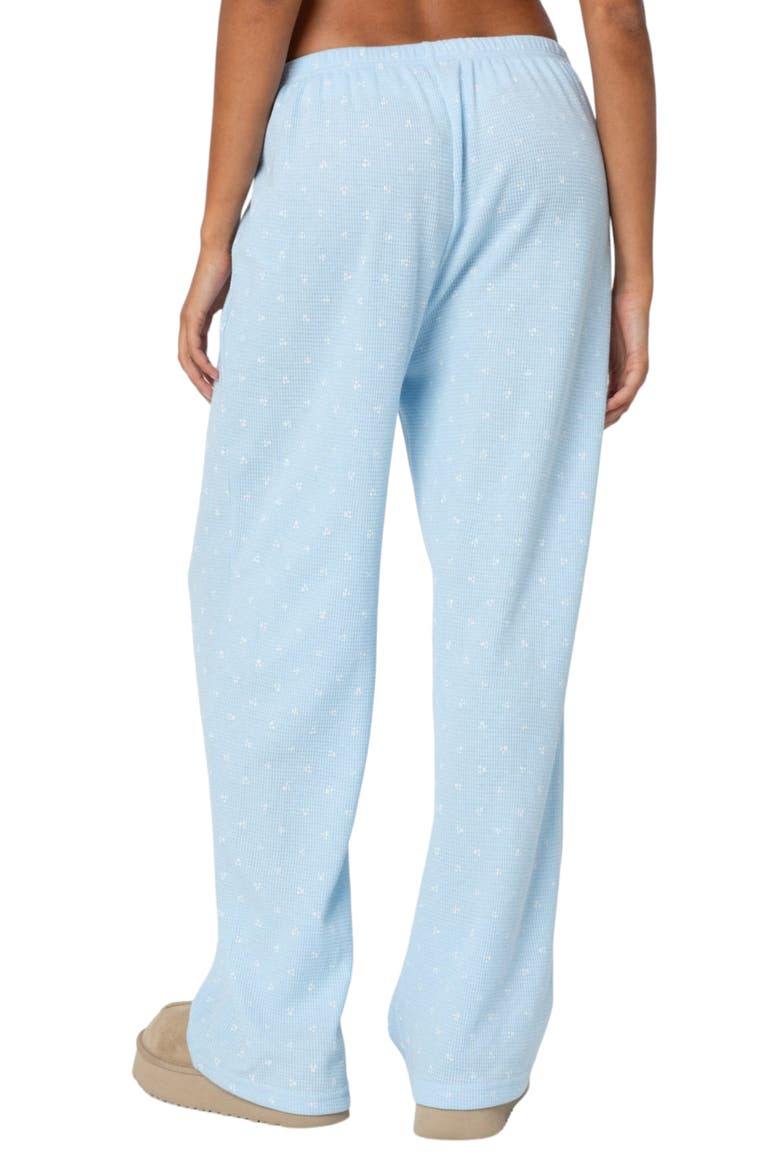 Floral Cotton Waffle Knit Pants, Alternate, color, MIX/ BLUE