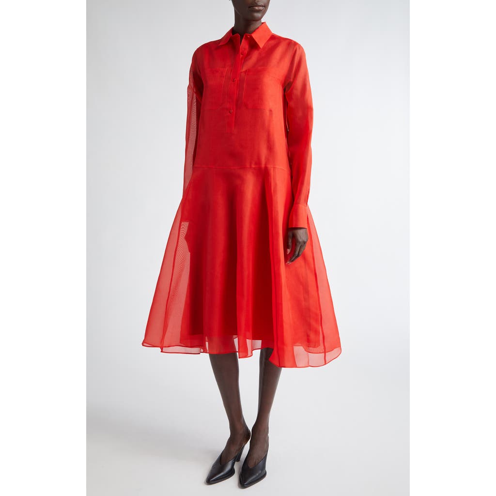Altuzarra Sissy Silk Organza Midi Shirt Dress In Imperial