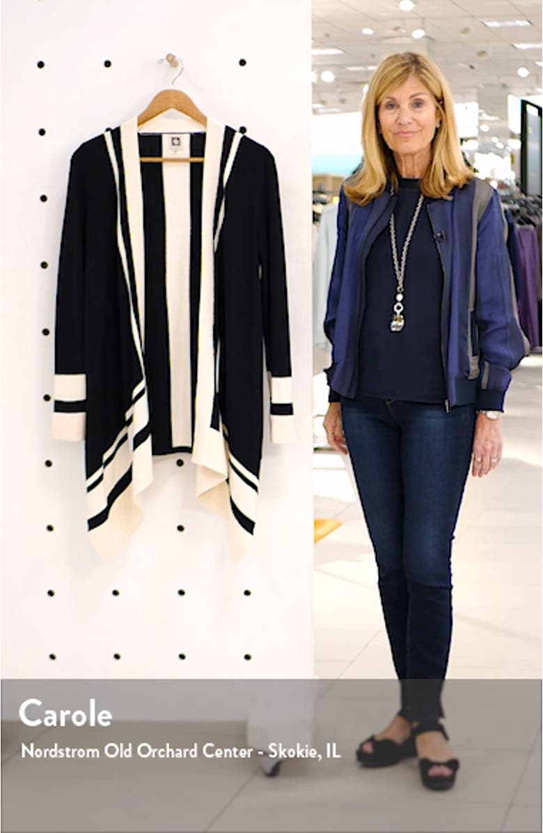 Pointelle Trim Waterfall Cardigan, sales video thumbnail