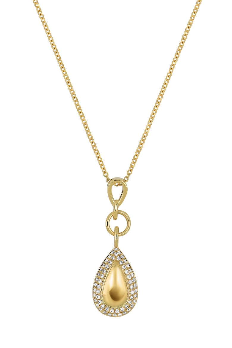 Cleo Teardrop Pendant Necklace, Main, color, 18KY 59DIRD0.142