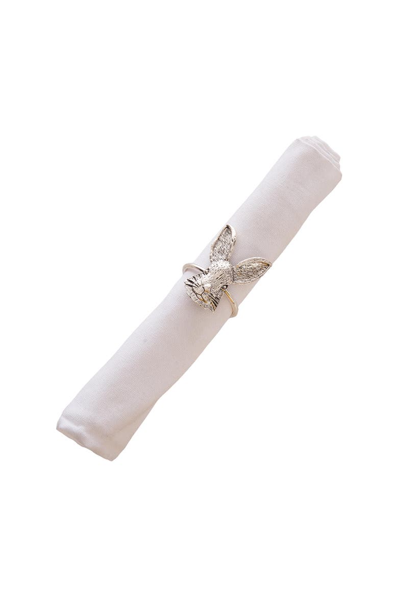 Silver Bunny Head Napkin Rings Set of 4, Alternate, color, Silver