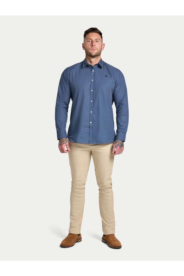 Long Sleeve Dotty Print Cotton Shirt, Alternate, color, Navy