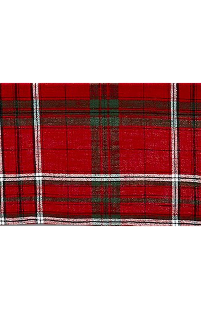 tag Sleigh Ride Holiday Red and Black Plaid Tablecloth, Alternate, color, Red