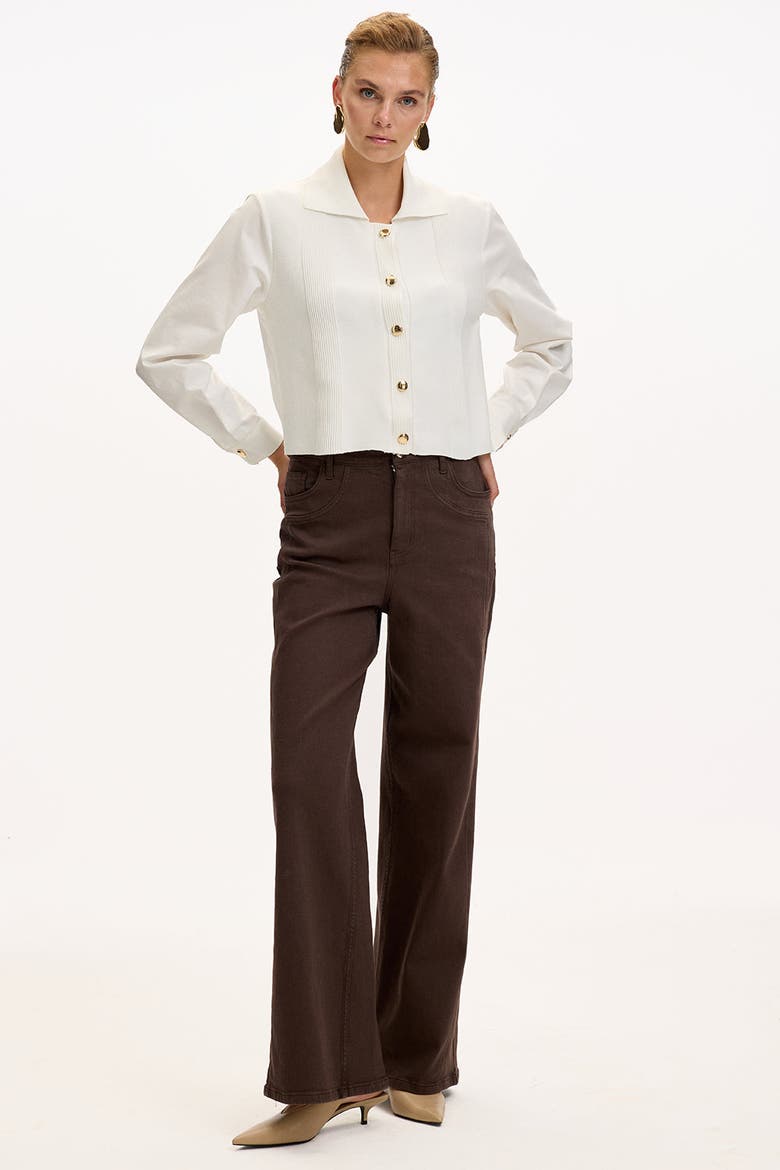 Corinne Poplin Shirt, Alternate, color, Ecru