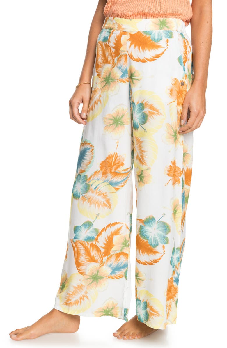 Roxy Midnight Avenue Wide Leg Floral Pants, Alternate, color,