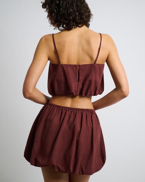 Shop Onia Air Linen Bubble Crop Top In Rum