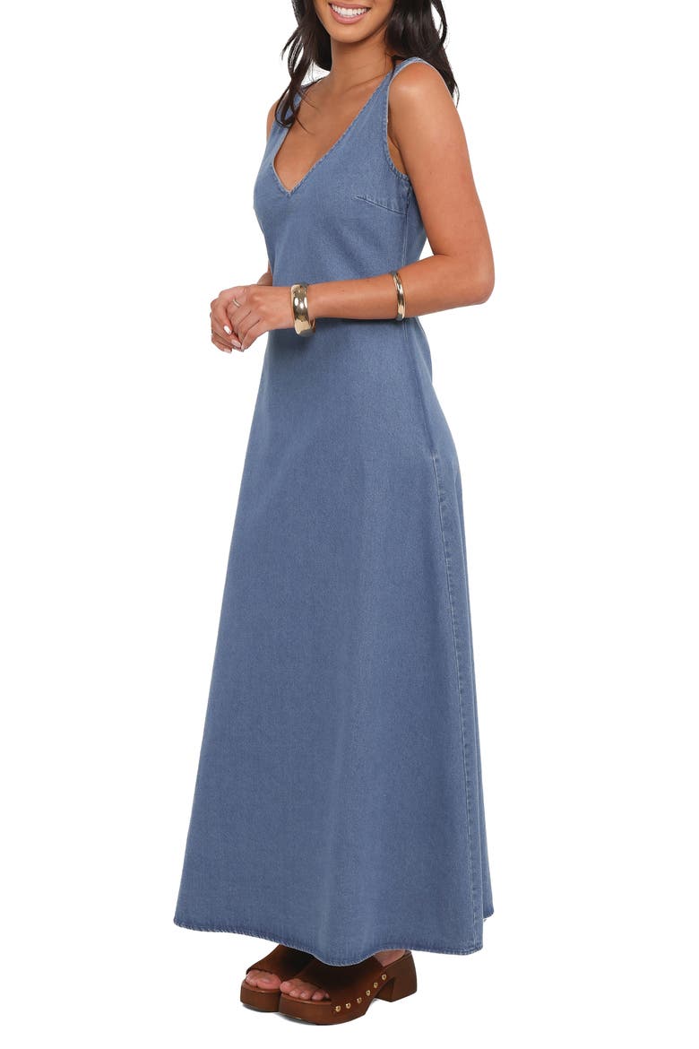 Odelia Cotton Denim Maxi Dress, Alternate, color, INDIGO