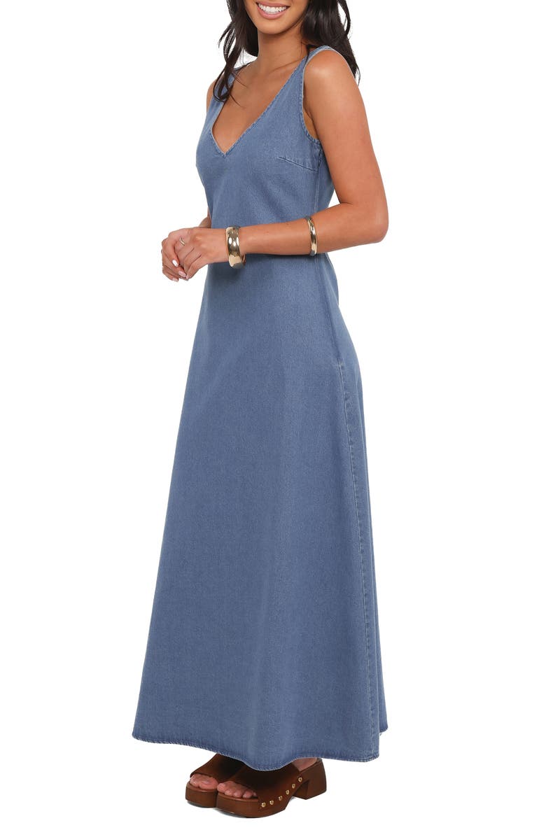Petal & Pup Odelia Cotton Denim Maxi Dress, Alternate, color, Indigo
