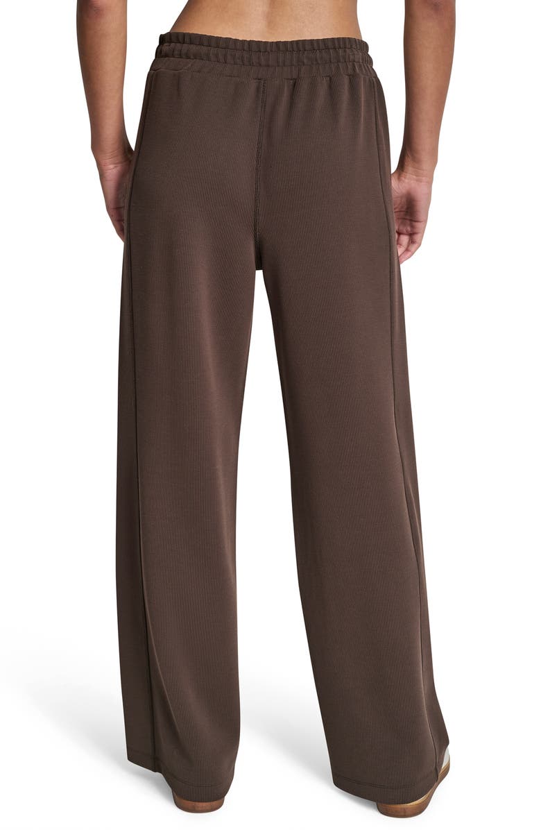 DKNY Highline High Waist Ribbed Pull-On Pants, Alternate, color, Espresso