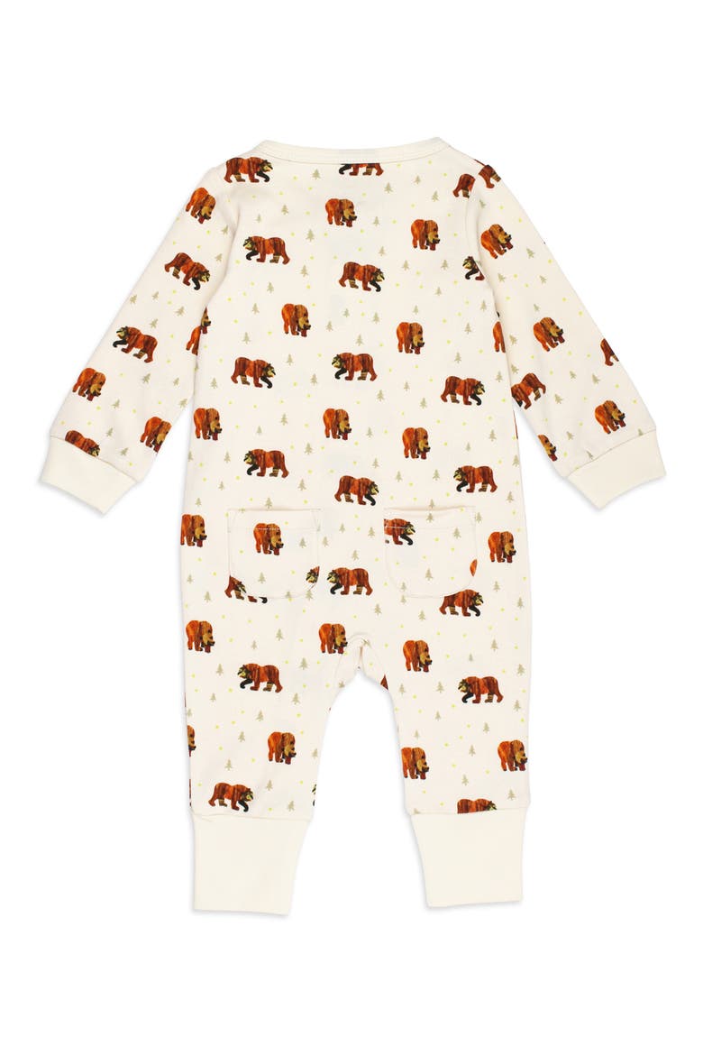 x 'The Very Hungry Caterpillar'™ Organic Cotton Romper, Alternate, color, BROWN BEAR
