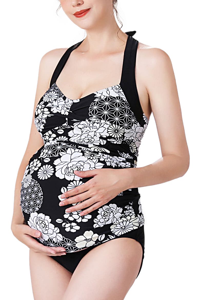 Chana Floral Print UPF50+ Two-Piece Maternity Swimsuit, Alternate, color, Multicolored