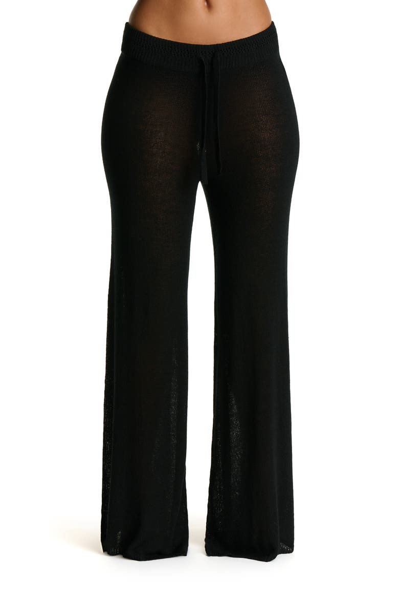 Oversize Wide Leg Knit Pants, Main, color, BLACK