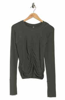 FP Movement by Free People FP Movement Mile a Minute Ruched Long Sleeve Crop T-Shirt