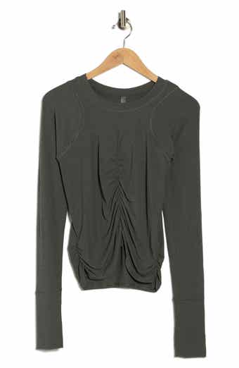 FP Movement by Free People FP Movement Mile a Minute Ruched Long Sleeve Crop T-Shirt