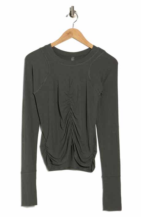 FP Movement by Free People FP Movement Mile a Minute Ruched Long Sleeve Crop T-Shirt