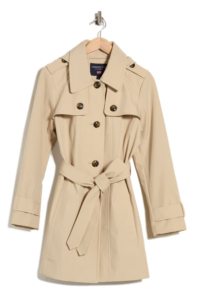 Hooded Trench Coat, Alternate, color, STONE