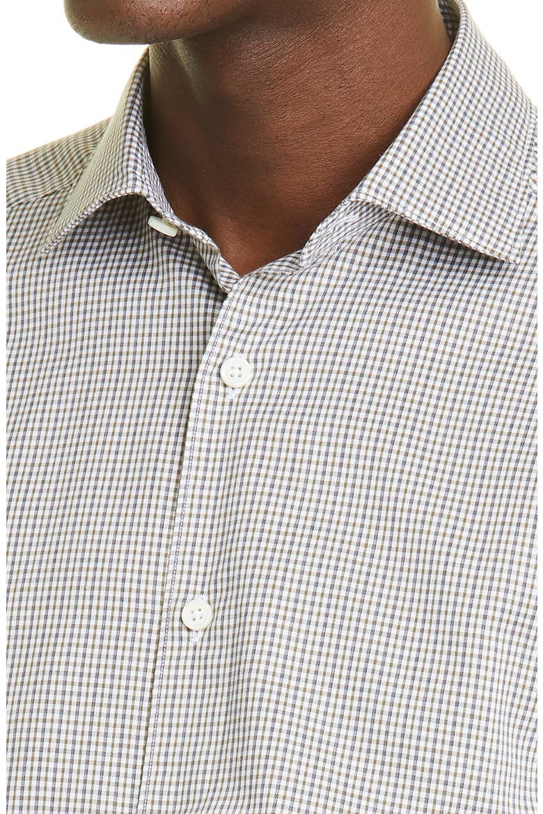 Premium Cotton Microcheck Regular Fit Button-Up Shirt, Alternate, color, LT GRN CK