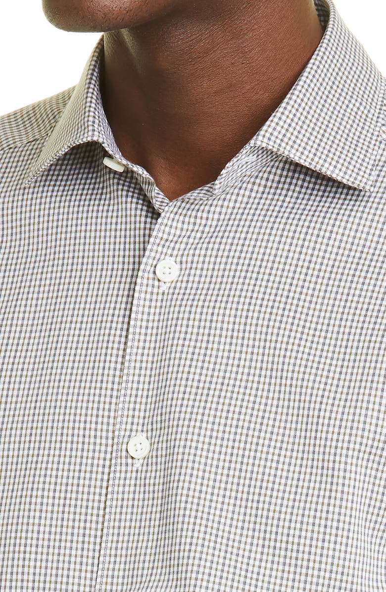 ZEGNA Premium Cotton Microcheck Regular Fit Button-Up Shirt, Alternate, color, 