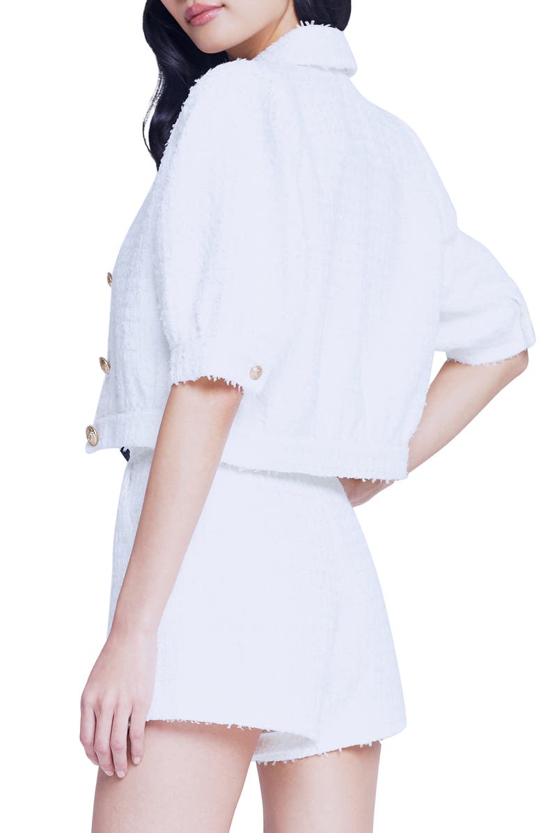 L'AGENCE Cove Elbow Sleeve Crop Tweed Jacket, Alternate, color, 