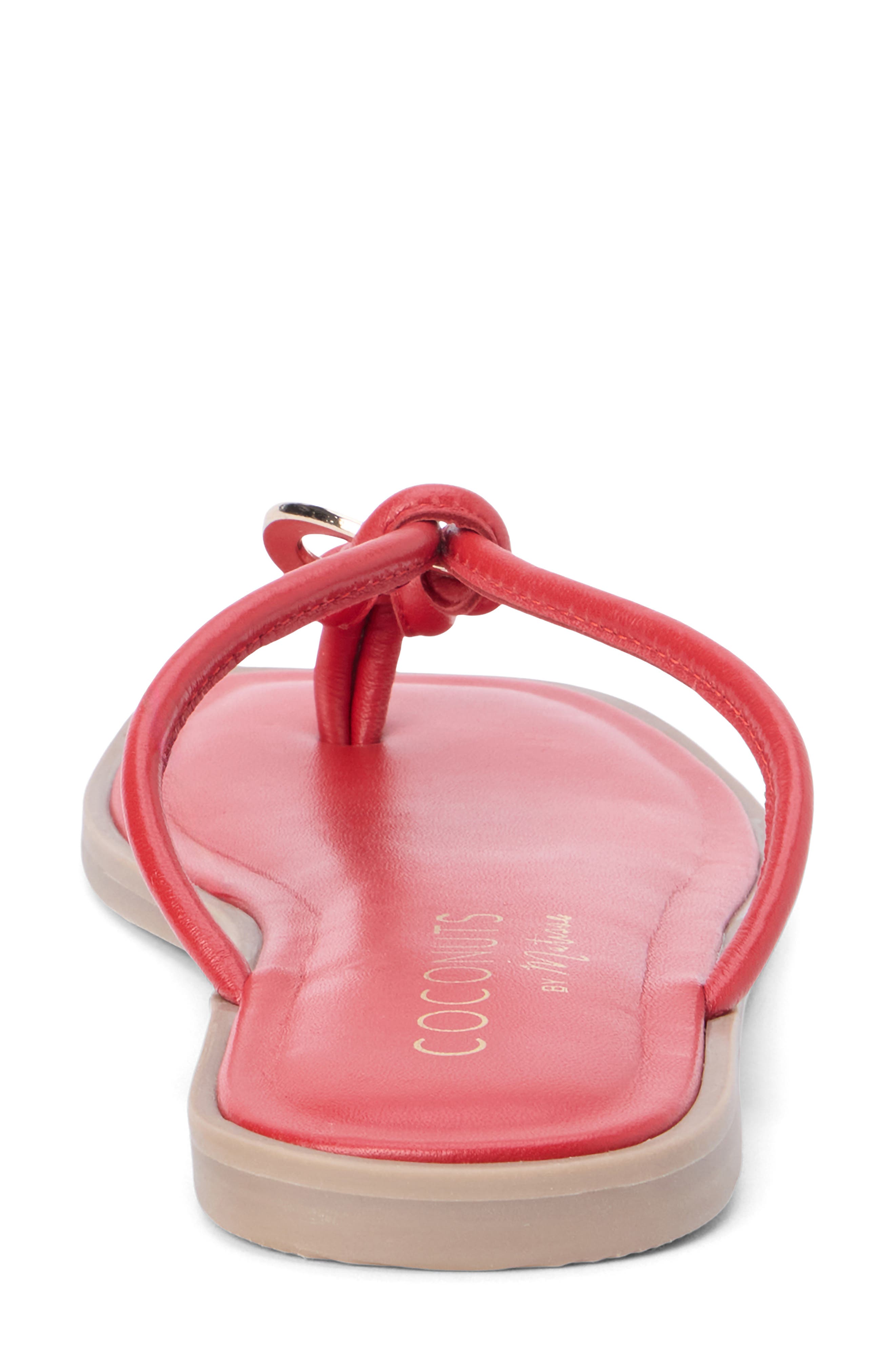 Mission Flip Flop, Alternate, color, RED LEATHER