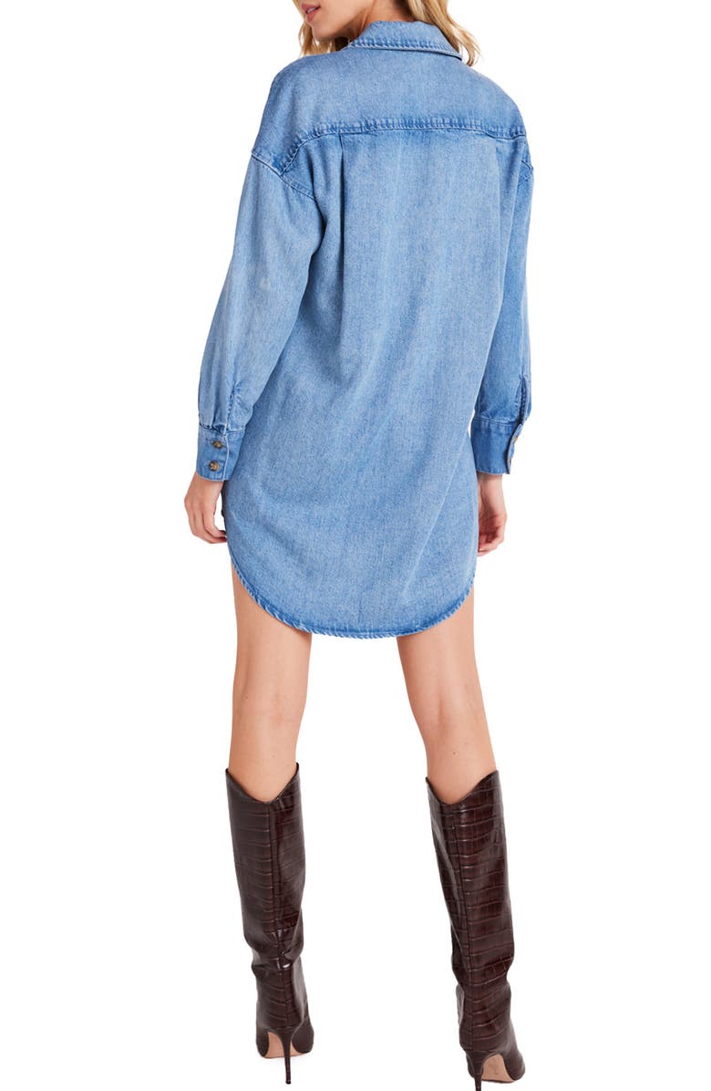 Bella Dahl Paisley Long Sleeve Denim Tunic Shirtdress, Alternate, color, 