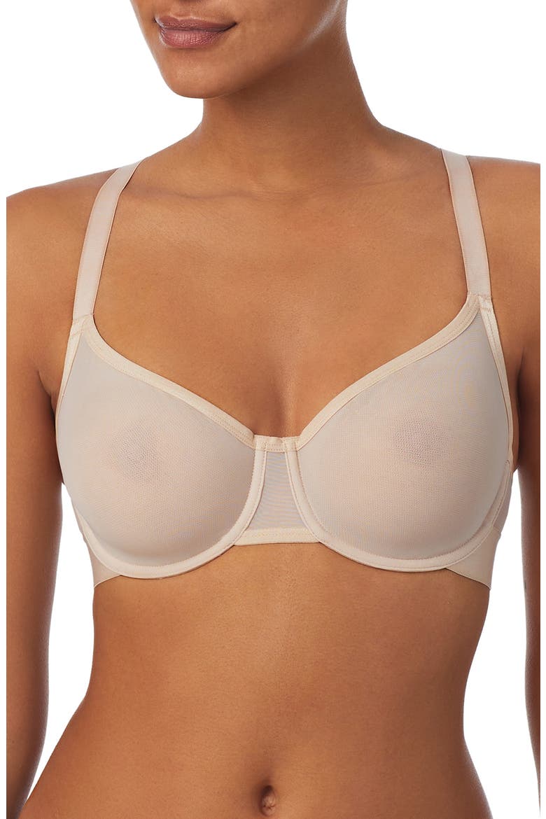 Sheer Mesh Unlined Bra, Main, color, CASHMERE