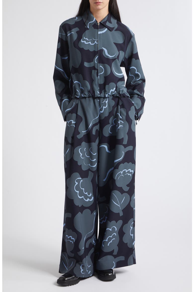 Polku Kukasta Kukkaan Wide Leg Pants, Alternate, color, GREY DARK BLUE LIGHT BLUE