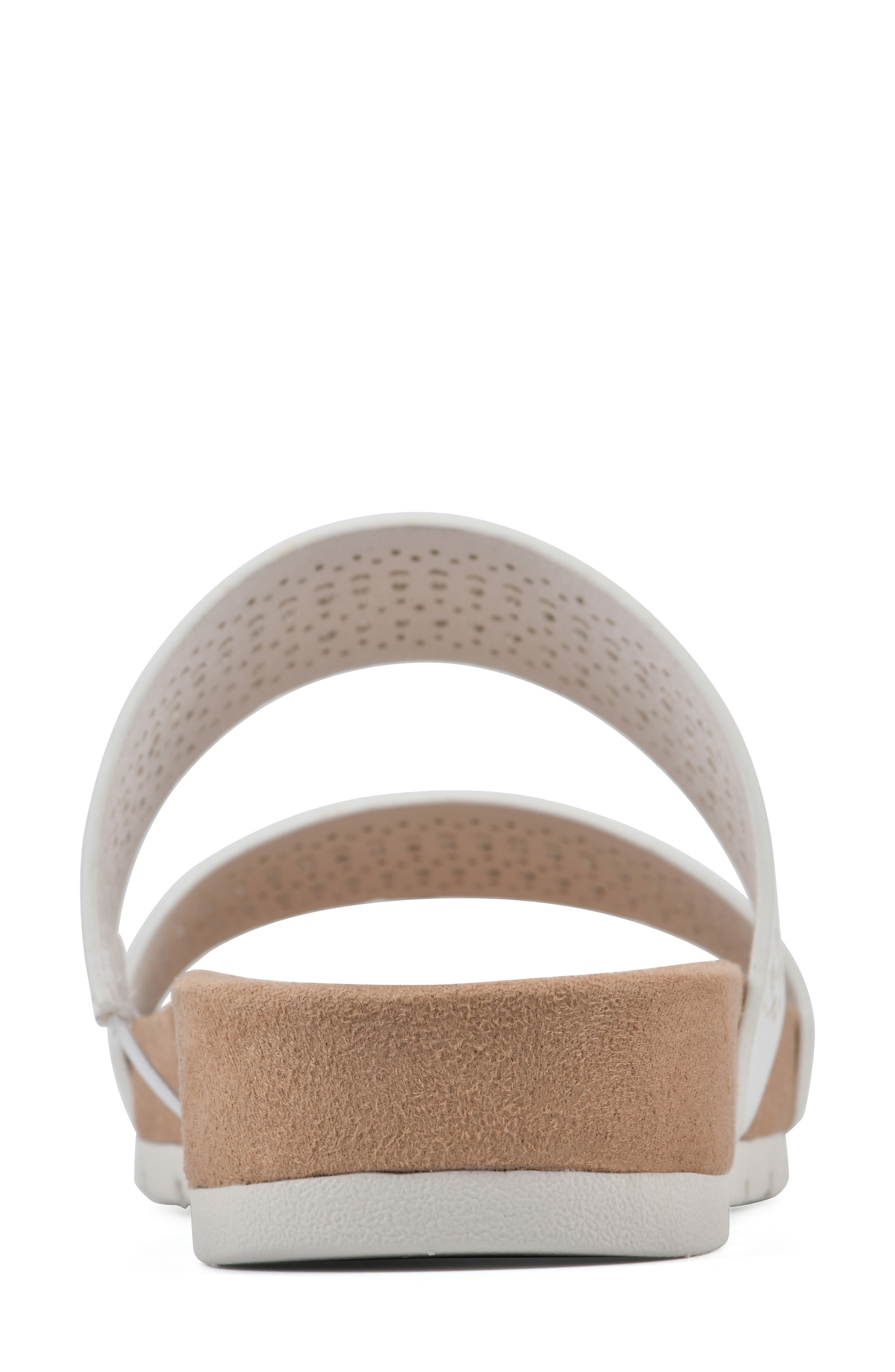 CLIFFS BY WHITE MOUNTAIN Thrilled Laser Cut Sandal, Alternate, color, White/ Burnished/ Smooth