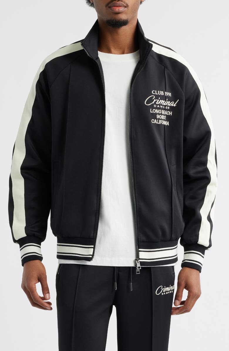 CRIMINAL DAMAGE Pintuck Track Jacket, Main, color,