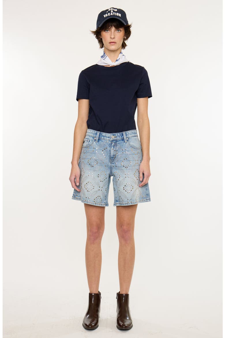 Mura 90s Low Rise Boy Shorts, Alternate, color, Medium Wash